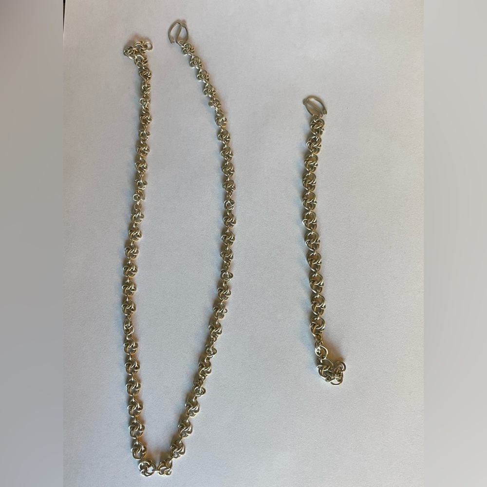 Handmade Sterling Silver Necklace and Bracelet set